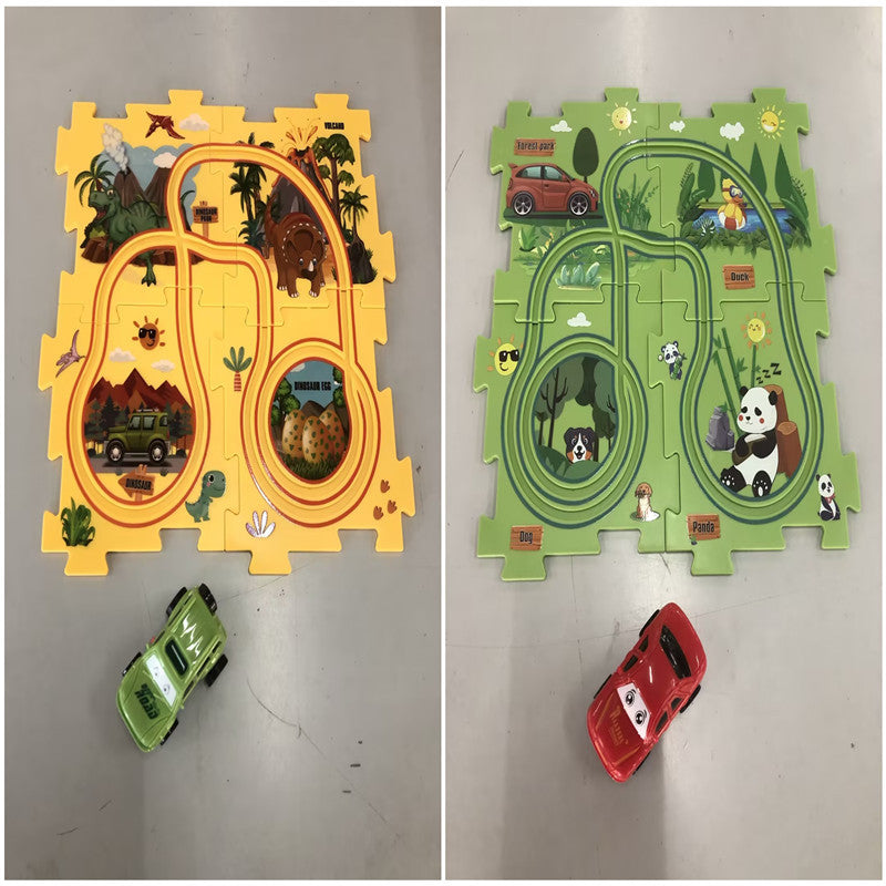 Electric Railroad Puzzle DIY Assembly Car City Construction Educational Toy