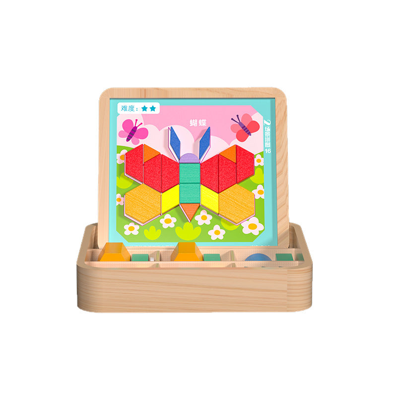 Childrens Geometric Tangram Puzzle Blocks Educational Magnetic Toy