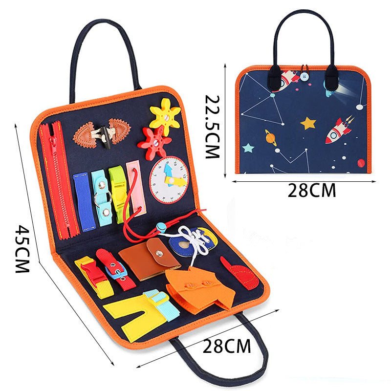 Busy Board Book Dressing Buttoning Learning Baby Sensory Toy