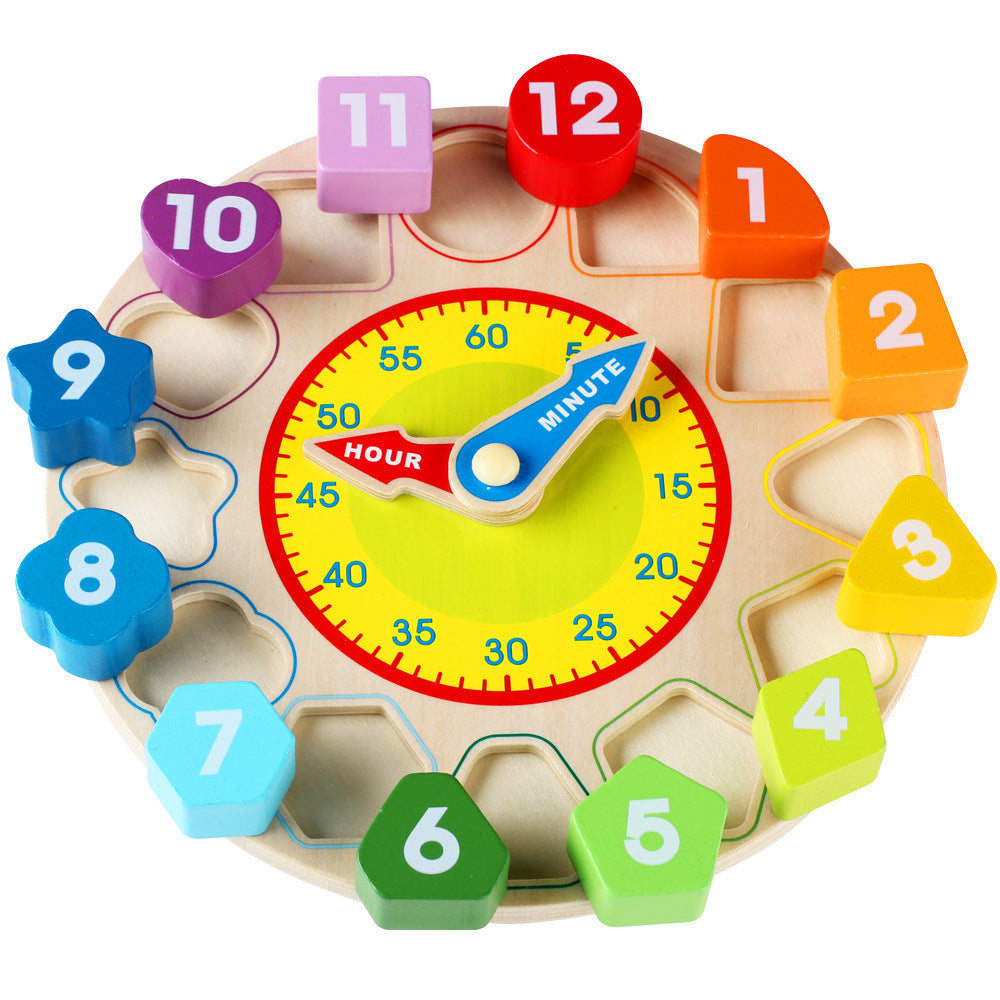 Wooden Digital Clock Learning Alarm Educational Kids Cognitive Toy