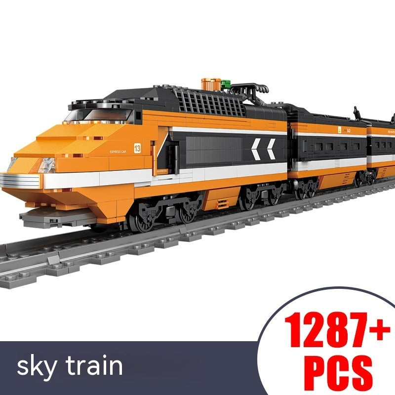 Electric Rail Train Model Building Blocks Educational Kids Toy Set