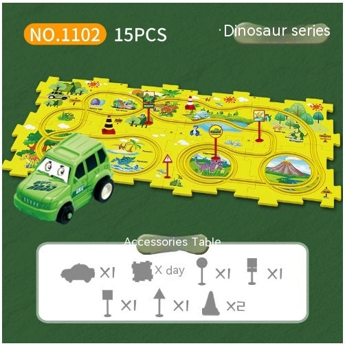 Electric Railroad Puzzle DIY Assembly Car City Construction Educational Toy