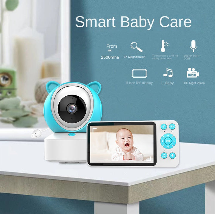 Baby Monitor Smartphone Dual Use Temperature Detection 5 Inch Display