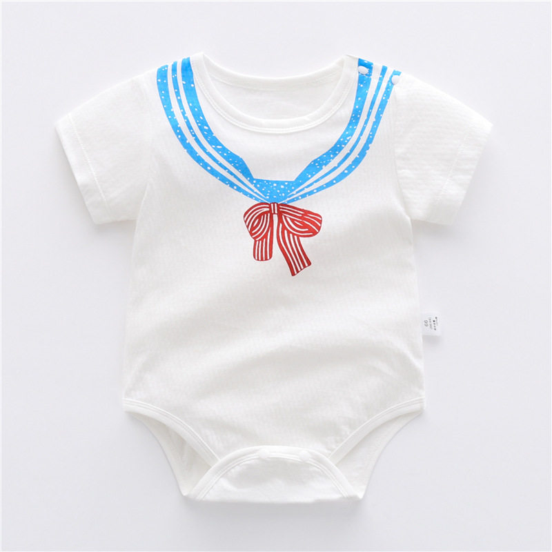 Baby Versatile Printing Bodysuit With Short Sleeves
