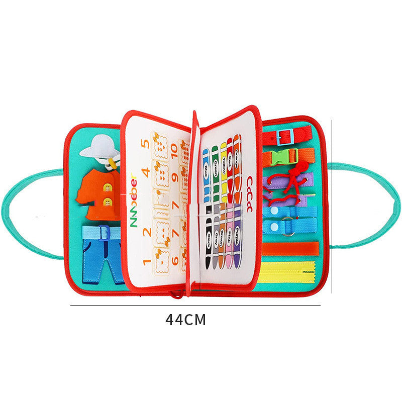 Busy Board Book Dressing Buttoning Learning Baby Sensory Toy