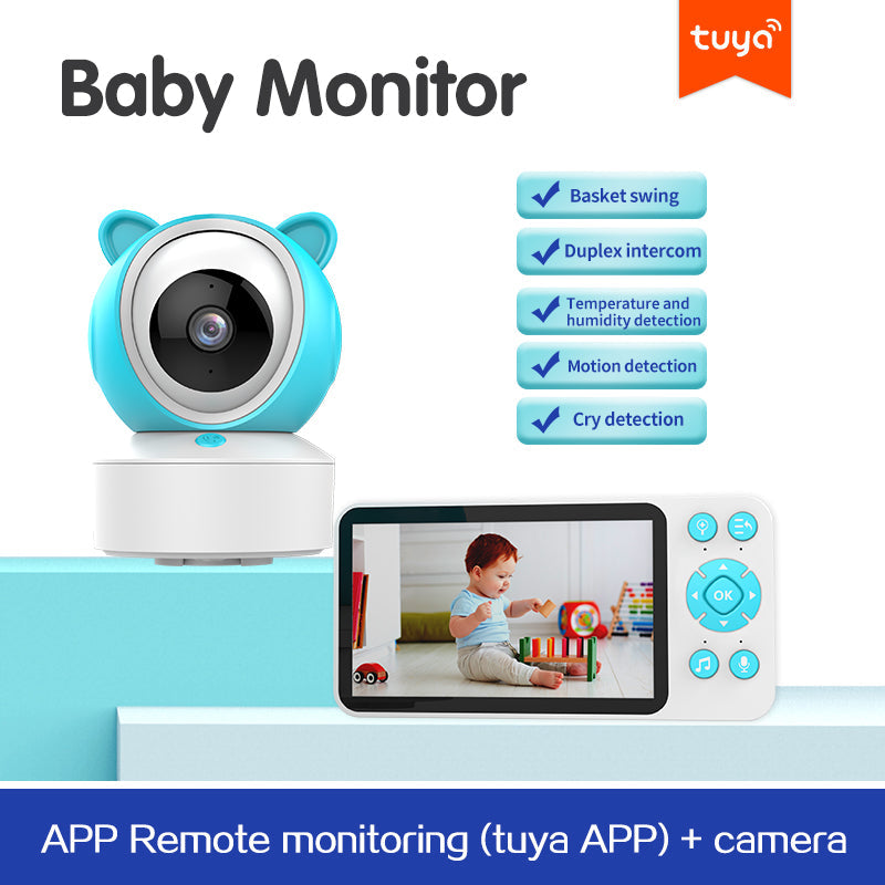 Baby Monitor Smartphone Dual Use Temperature Detection 5 Inch Display