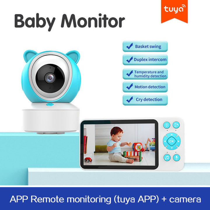 Baby Monitor Smartphone Dual Use Temperature Detection 5 Inch Display