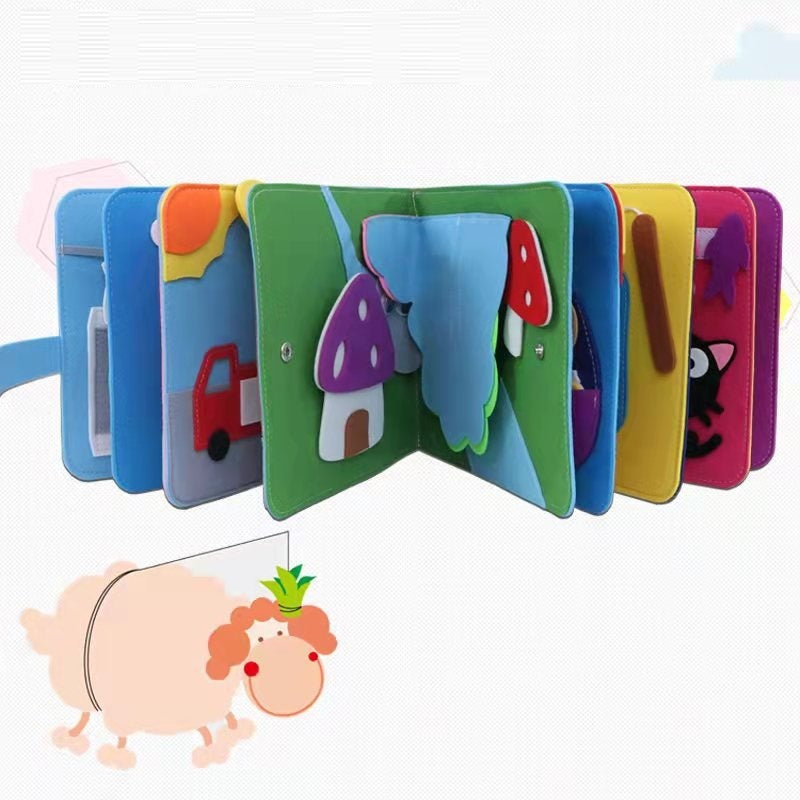 Felt Busy Board 3D Educational Rainbow Learning Story Book