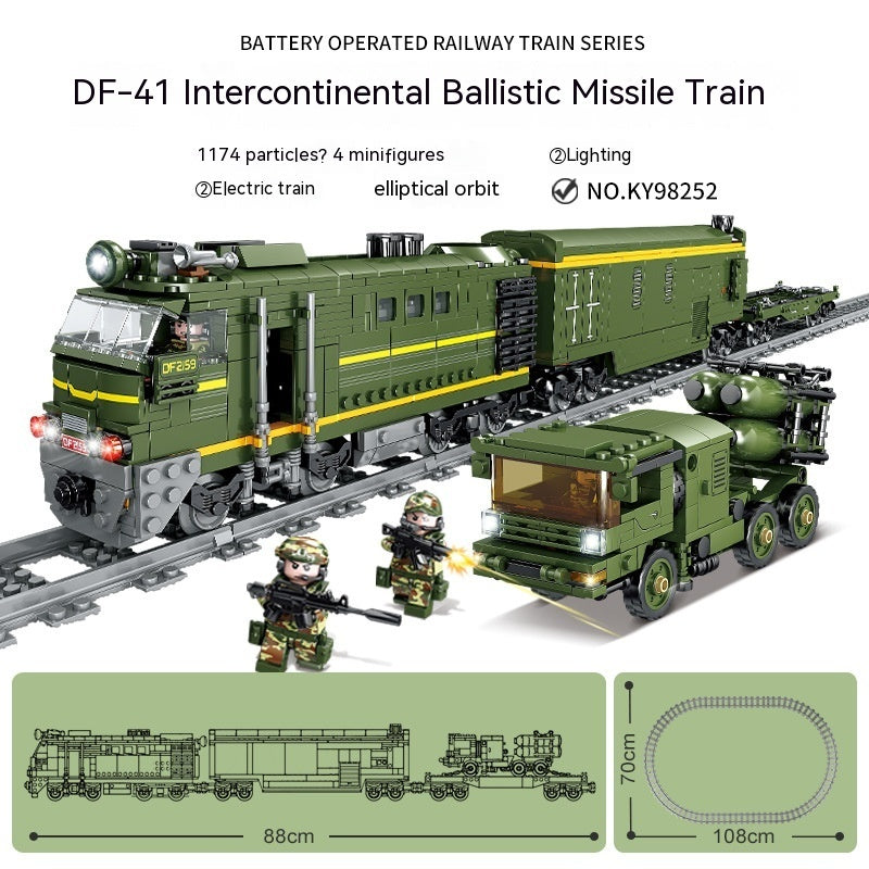 Electric Rail Train Model Building Blocks Educational Kids Toy Set