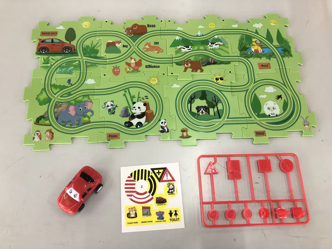 Electric Railroad Puzzle DIY Assembly Car City Construction Educational Toy