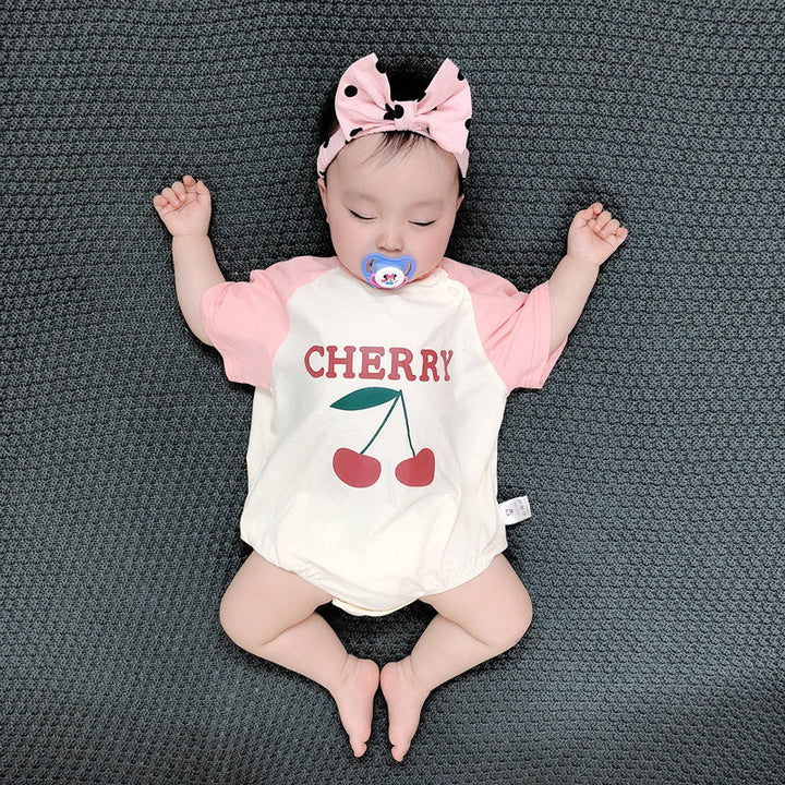 Baby Versatile Printing Bodysuit With Short Sleeves