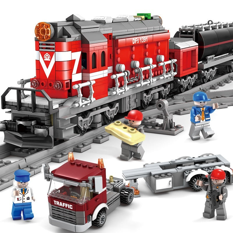 Electric Rail Train Model Building Blocks Educational Kids Toy Set