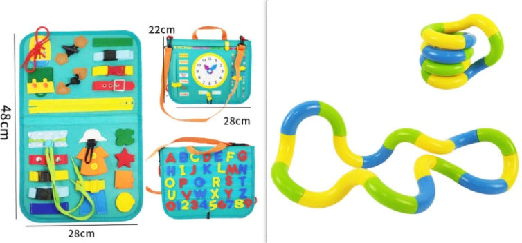 Busy Board Book Dressing Buttoning Learning Baby Sensory Toy