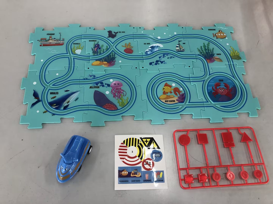 Electric Railroad Puzzle DIY Assembly Car City Construction Educational Toy
