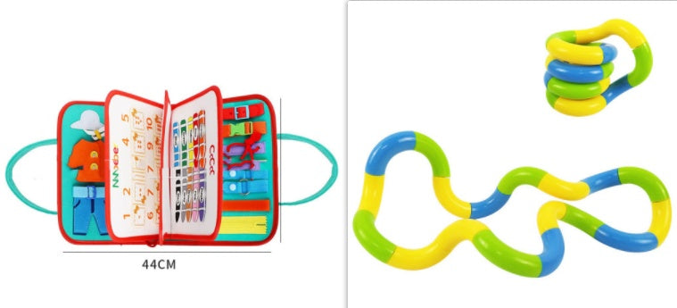 Busy Board Book Dressing Buttoning Learning Baby Sensory Toy