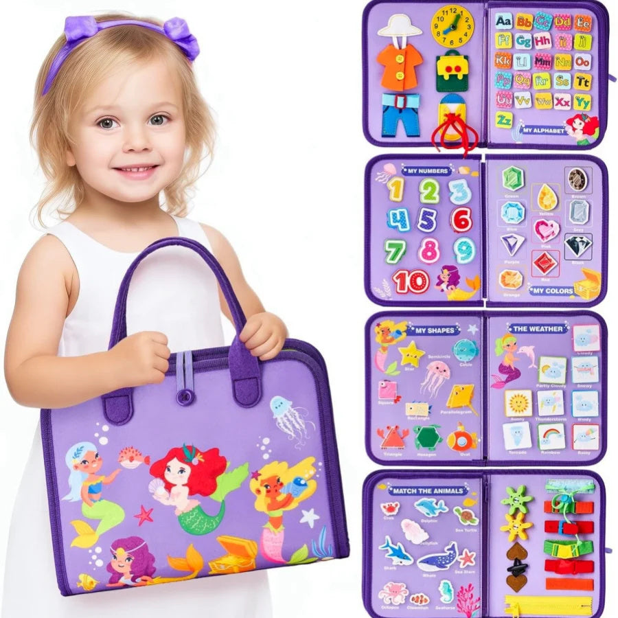 Busy Board Book Dressing Buttoning Learning Baby Sensory Toy