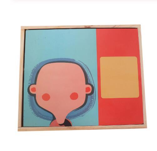 Montessori Magnetic Wooden Puzzle Box Cartoon Educational Painting Toy