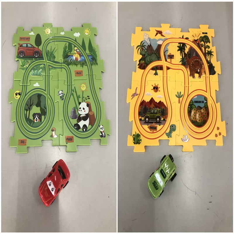 Electric Railroad Puzzle DIY Assembly Car City Construction Educational Toy