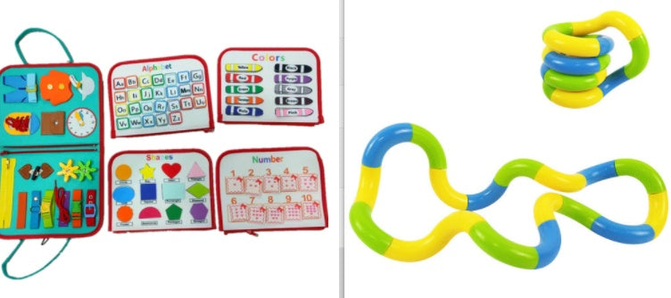 Busy Board Book Dressing Buttoning Learning Baby Sensory Toy