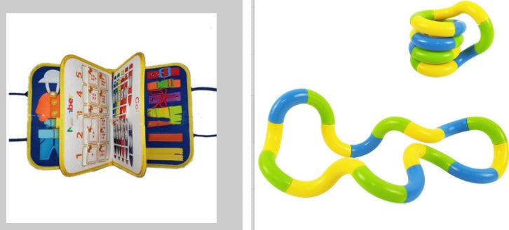 Busy Board Book Dressing Buttoning Learning Baby Sensory Toy