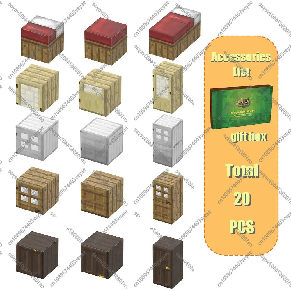 Magnetic Building Blocks Mine World Cube STEM DIY Kids Toy