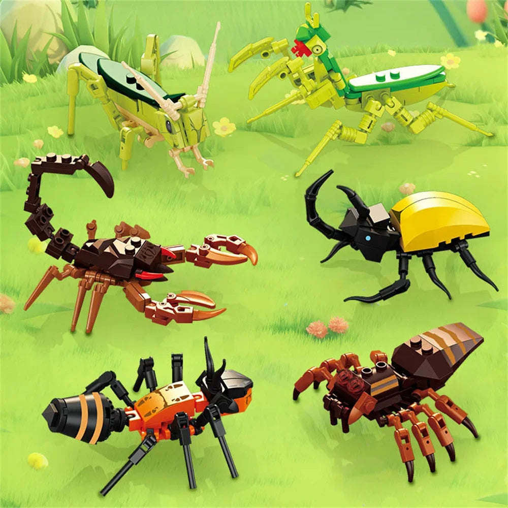 MOC Insect Animal Building Blocks DIY Bee Ant Butterfly Set