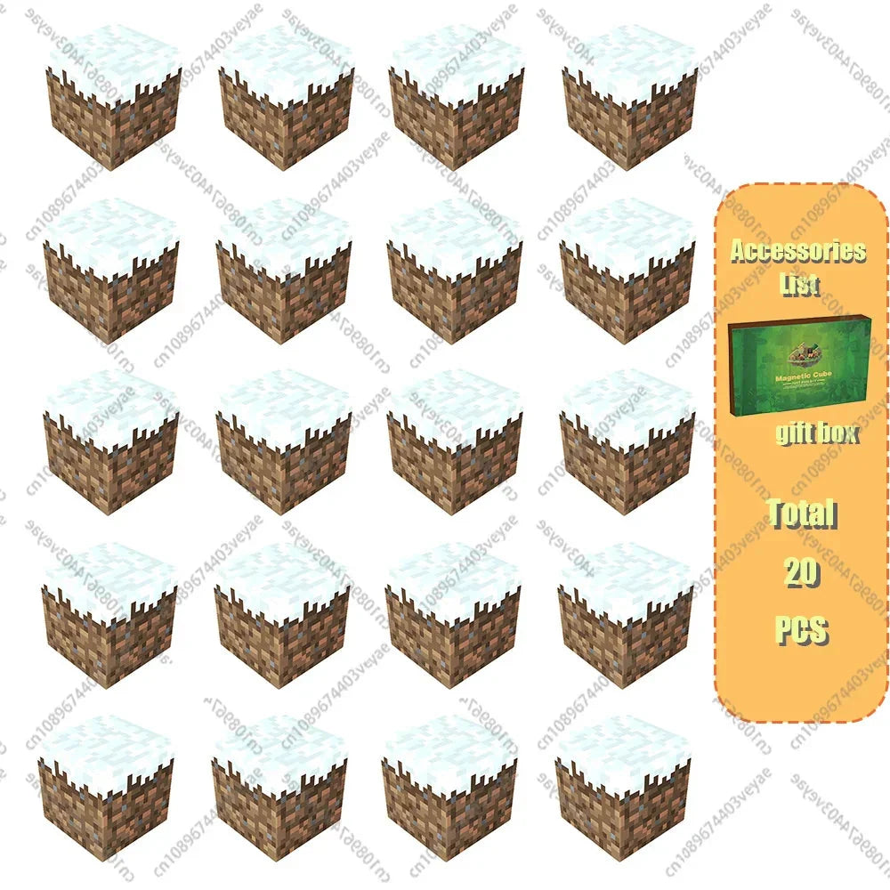 Magnetic Building Blocks Mine World Cube STEM DIY Kids Toy