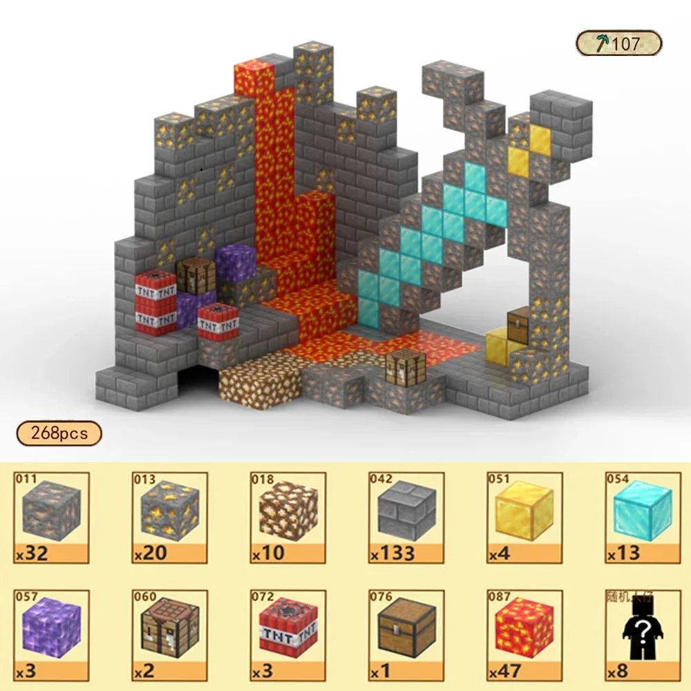 Magnetic Building Blocks Mine World Cube STEM DIY Kids Toy