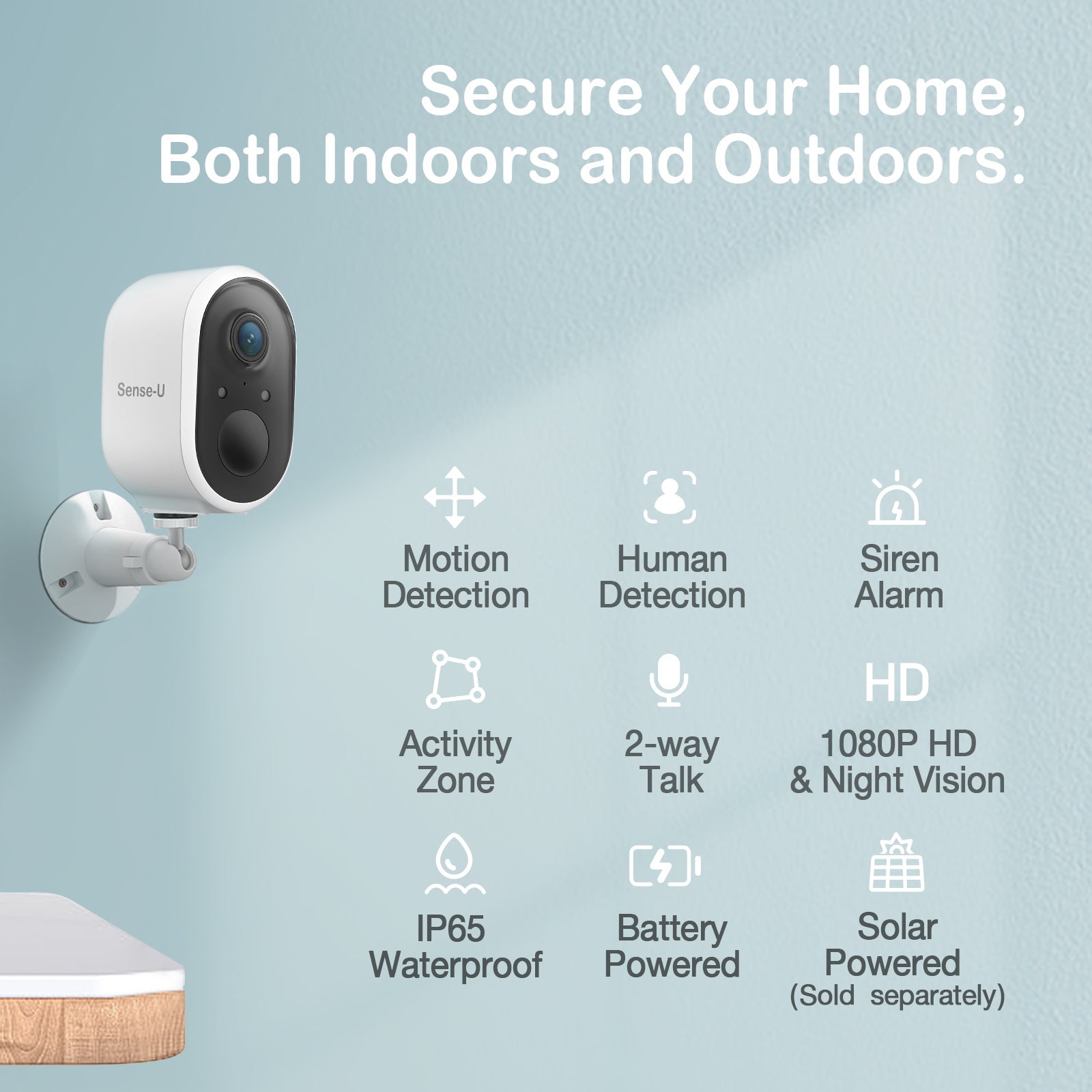 AI Battery Powered Security Camera Wireless Outdoor Indoor Smart Monitoring