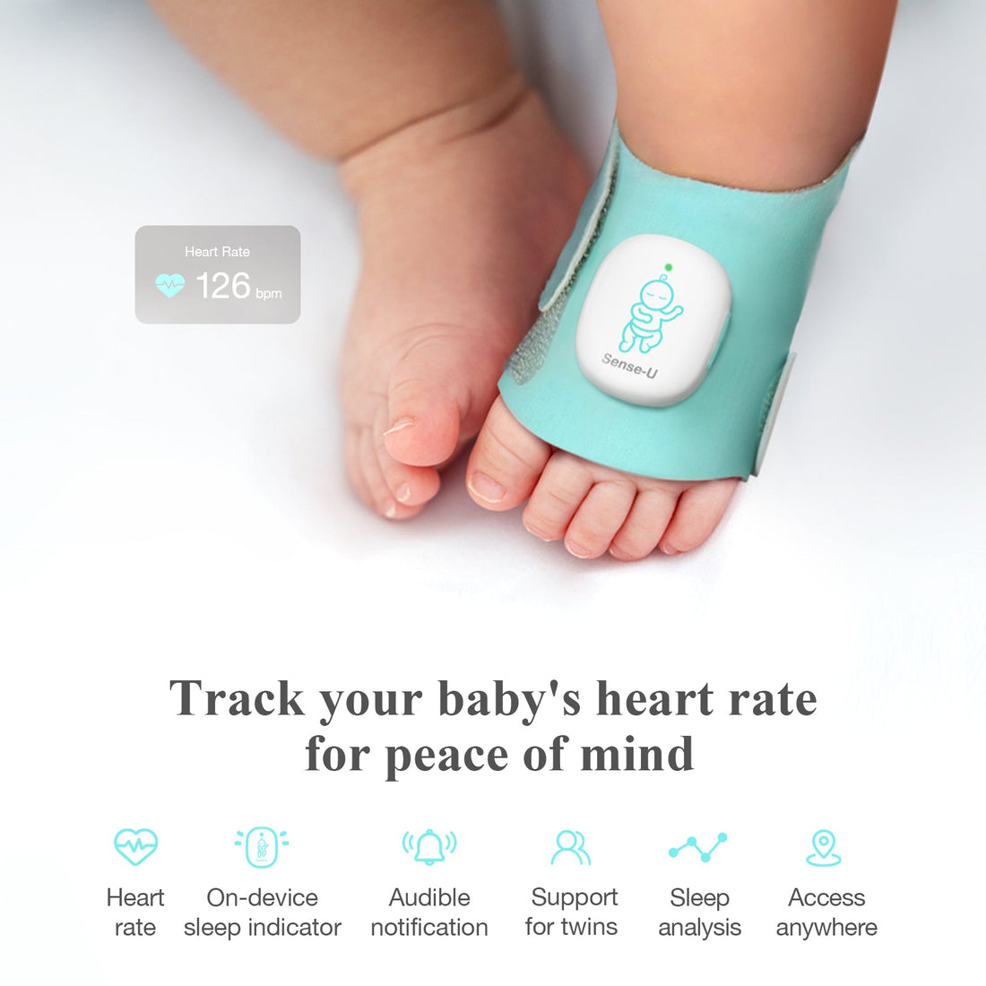 Smart Sock Shoe Bundle 2.5K PTZ Camera Baby Monitor System