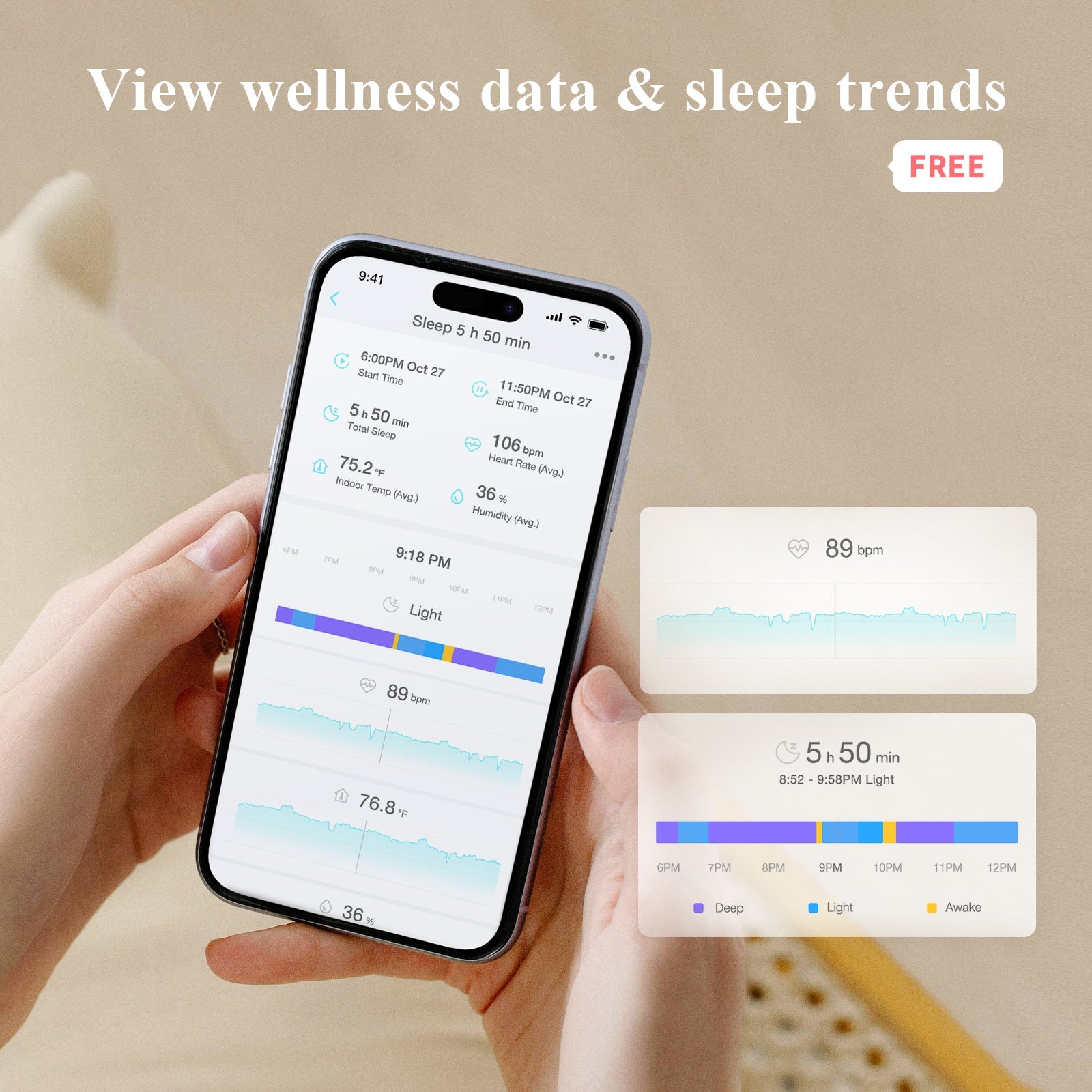 Smart Sock Shoe Bundle 2.5K PTZ Camera Baby Monitor System