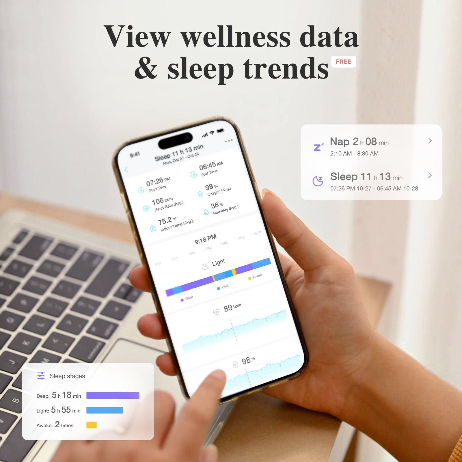 Smart Sock Shoe Bundle 2.5K PTZ Camera Baby Monitor System