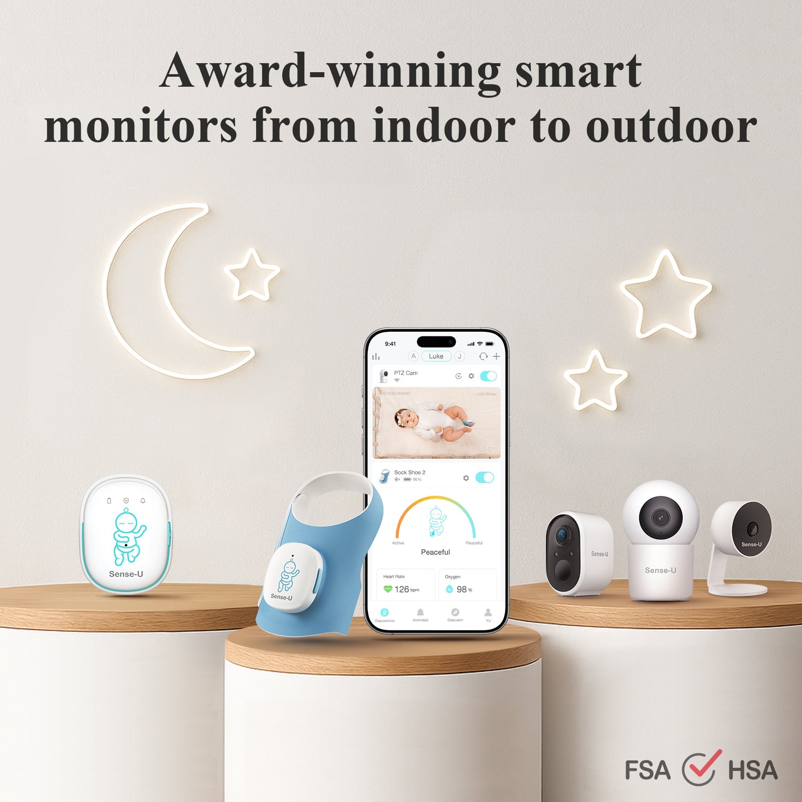 Smart Sock Shoe Bundle 2.5K PTZ Camera Baby Monitor System