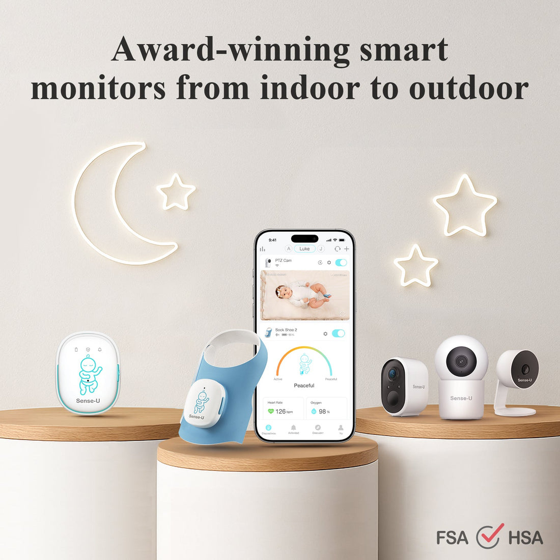 Smart Sock Shoe Bundle 2.5K PTZ Camera Baby Monitor System