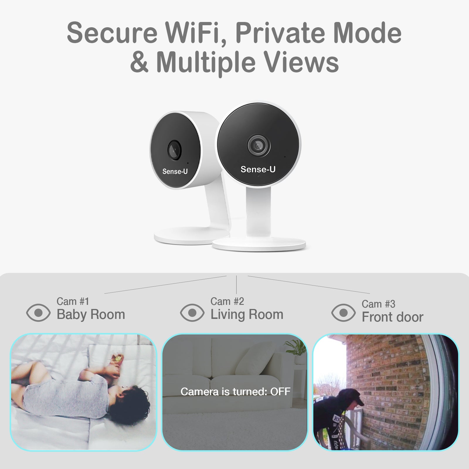 AI Indoor Security Camera Smart Home Monitoring Night Vision WiFi