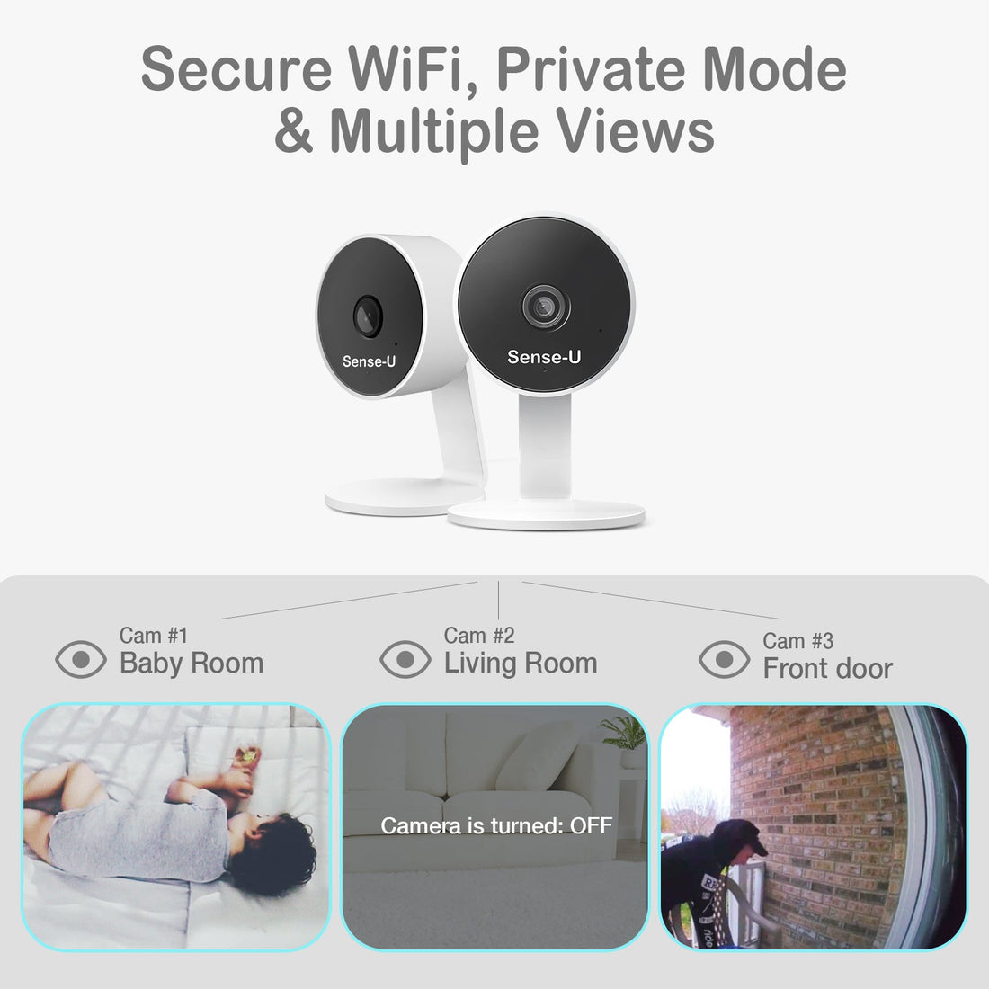 AI Indoor Security Camera Smart Home Monitoring Night Vision WiFi