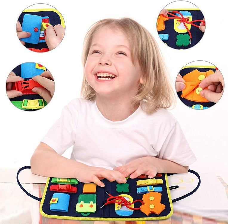 Busy Board Book Dressing Buttoning Learning Baby Sensory Toy