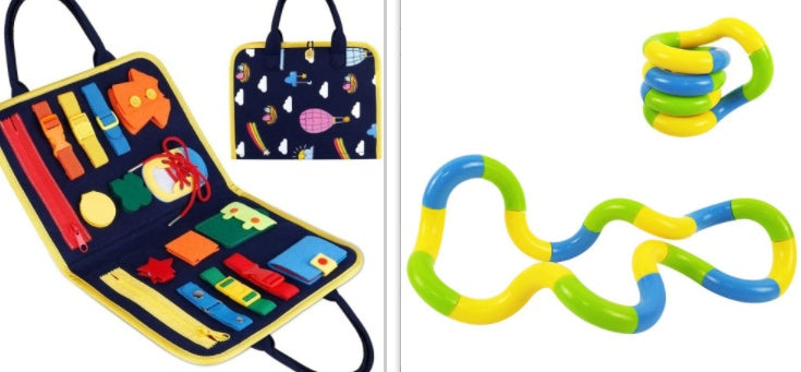 Busy Board Book Dressing Buttoning Learning Baby Sensory Toy