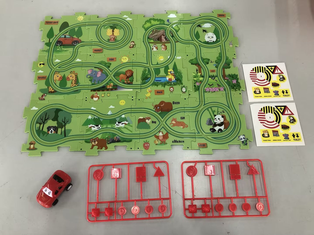 Electric Railroad Puzzle DIY Assembly Car City Construction Educational Toy