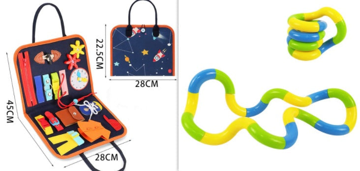 Busy Board Book Dressing Buttoning Learning Baby Sensory Toy