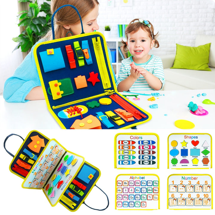Busy Board Book Dressing Buttoning Learning Baby Sensory Toy