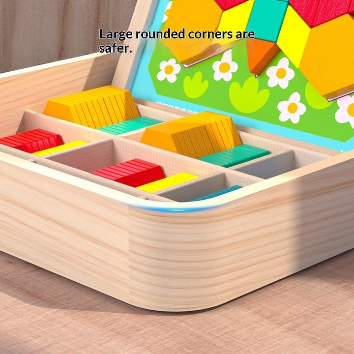 Childrens Geometric Tangram Puzzle Blocks Educational Magnetic Toy