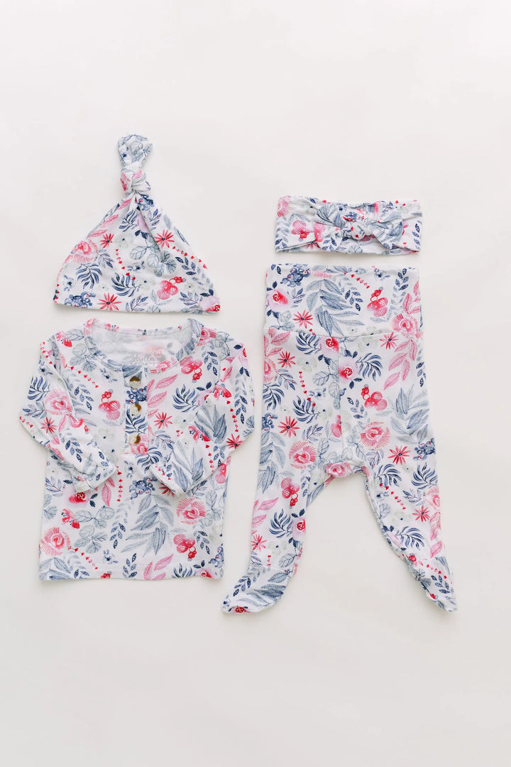 Newborn Baby Girl Coming Home Outfit – Baby Clothes Set NB–24 Months, Soft Modal Baby Outfit | Bloom