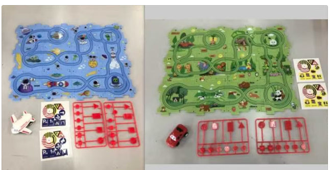 Electric Railroad Puzzle DIY Assembly Car City Construction Educational Toy