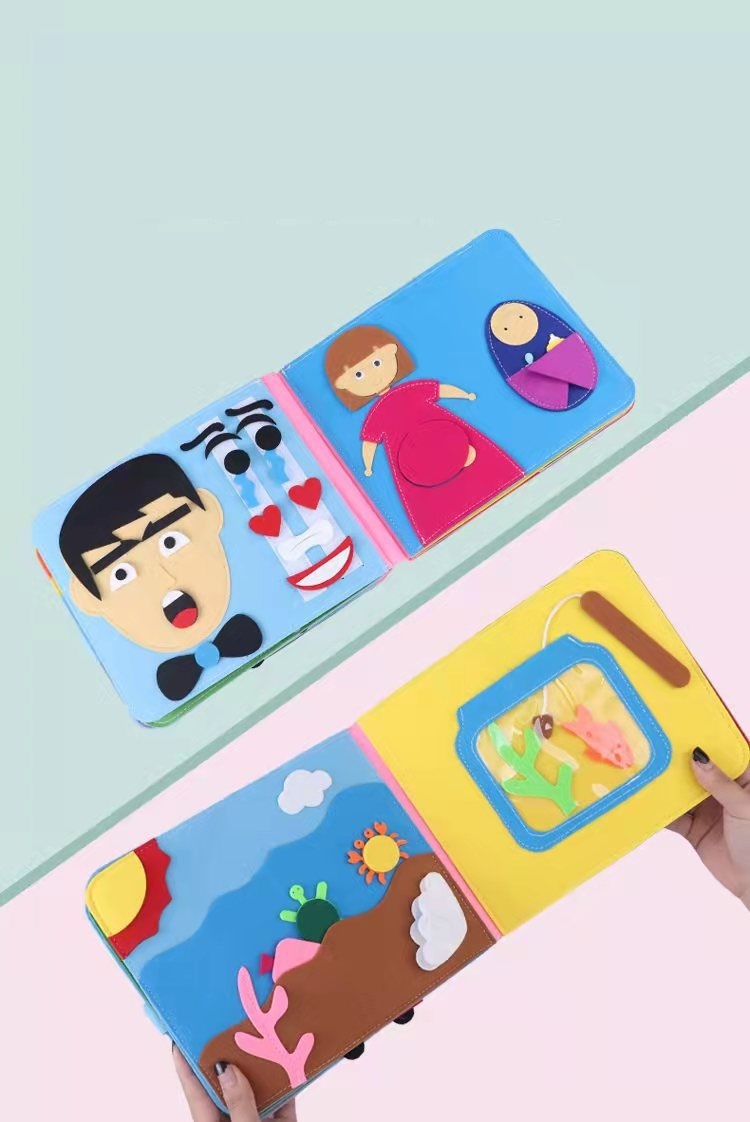 Felt Busy Board 3D Educational Rainbow Learning Story Book