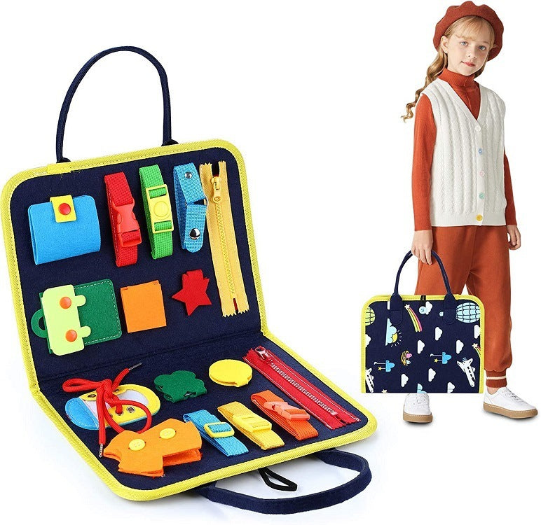 Busy Board Book Dressing Buttoning Learning Baby Sensory Toy