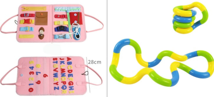 Busy Board Book Dressing Buttoning Learning Baby Sensory Toy