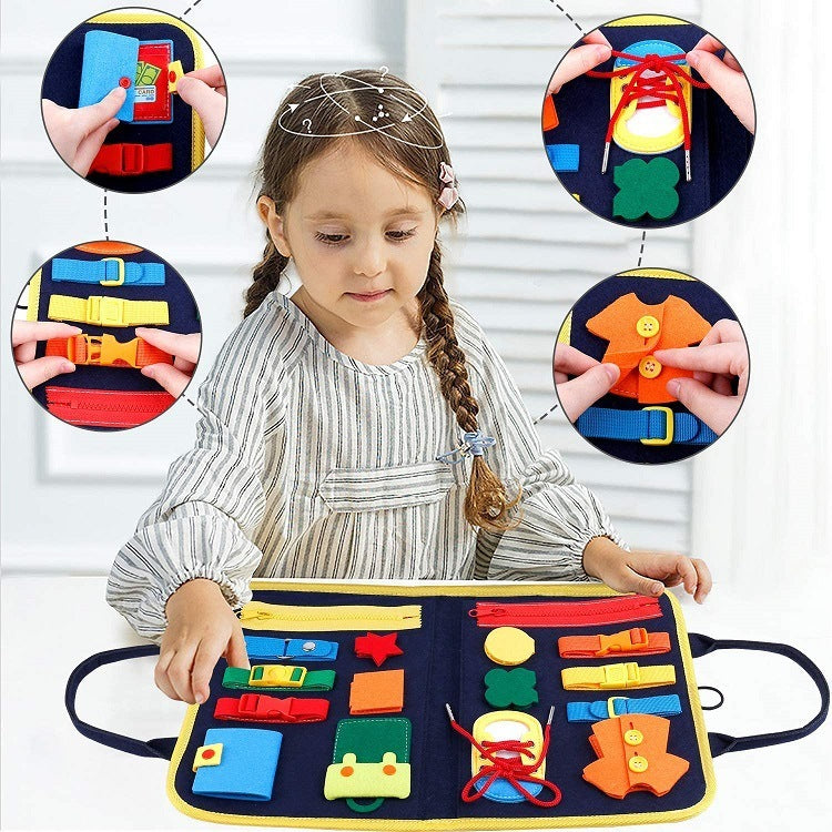 Busy Board Book Dressing Buttoning Learning Baby Sensory Toy