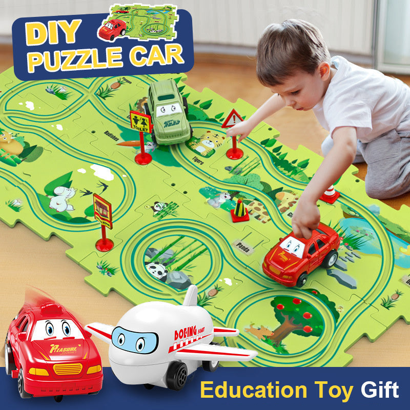 Electric Railroad Puzzle DIY Assembly Car City Construction Educational Toy