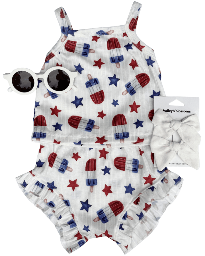 Luna Top & Bloomer Set - Patriotic Popsicles